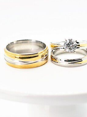 New, Matching Men's & Women's Stainless Steel Wedding Rings